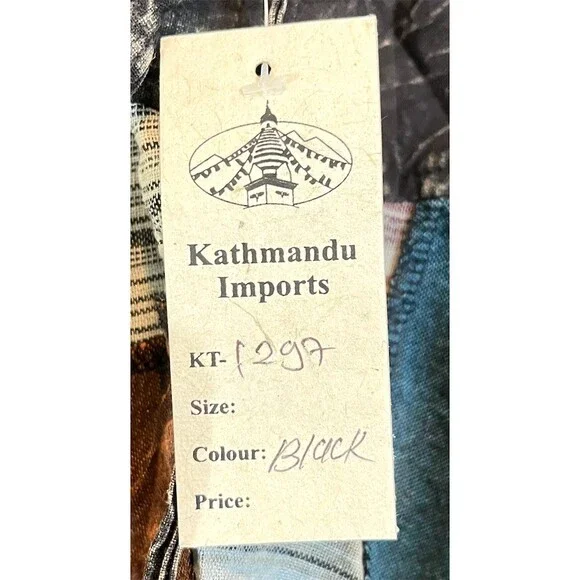 Y2k Boho Patchwork Harem Pants 29” Hippie Drop Crotch Summer Festival Gypsy - Picture 12 of 13